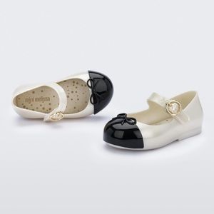 Mini Melissa Sweet Love Cap Toe - Pearly White/Black